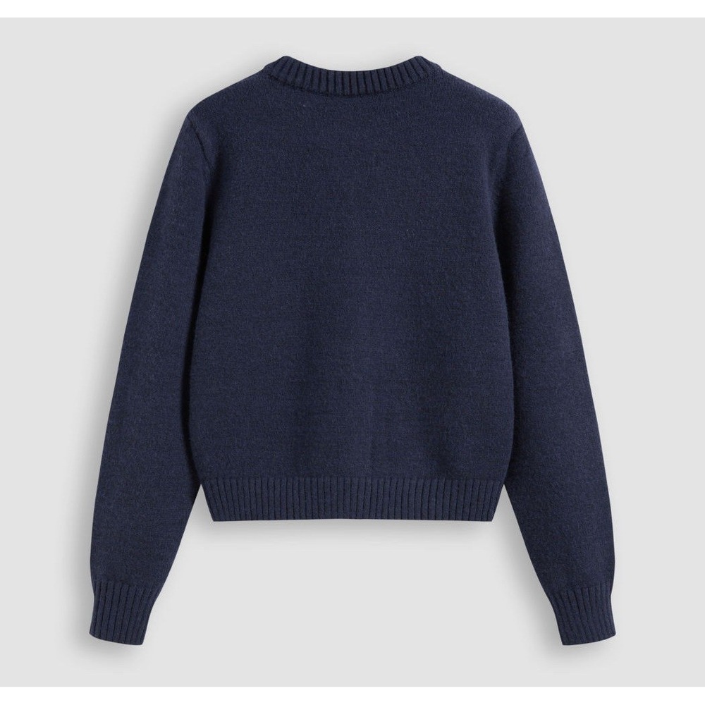 Cider Navy Blue Button Up Cardigan‎ Sweater Cropped Pockets Size S